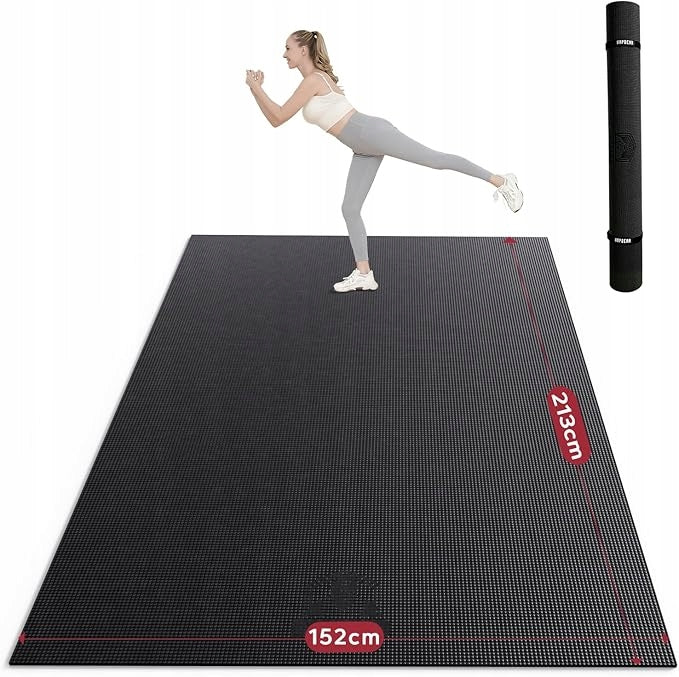 Exercise mat HAPBEAR 213 cm x 152 cm black