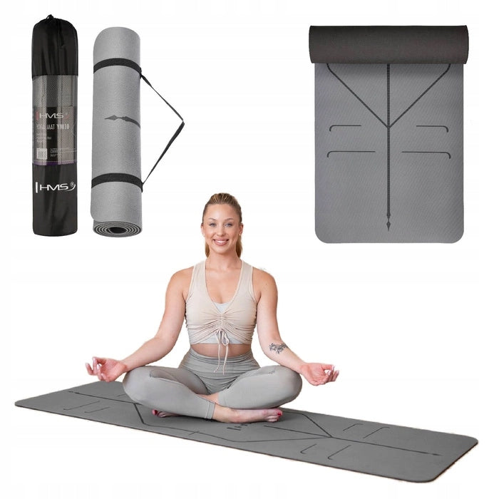 Exercise mat HMS 182 cm x 61 cm grey ym10 Length 182 cm