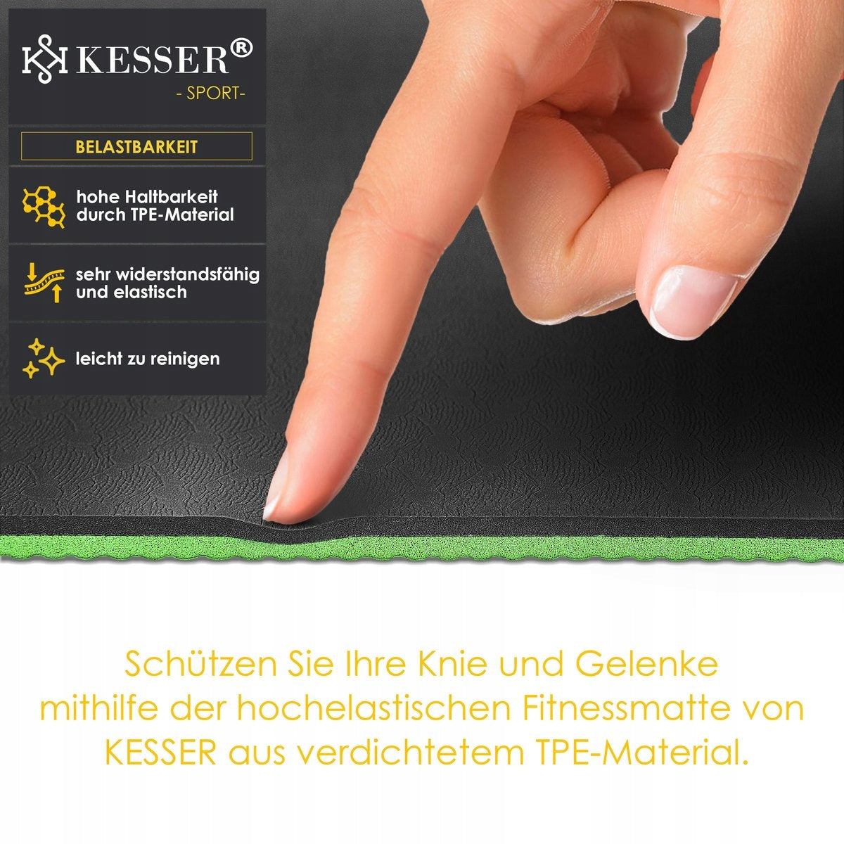 Exercise mat KESSER 183 cm x 61 cm black Color black