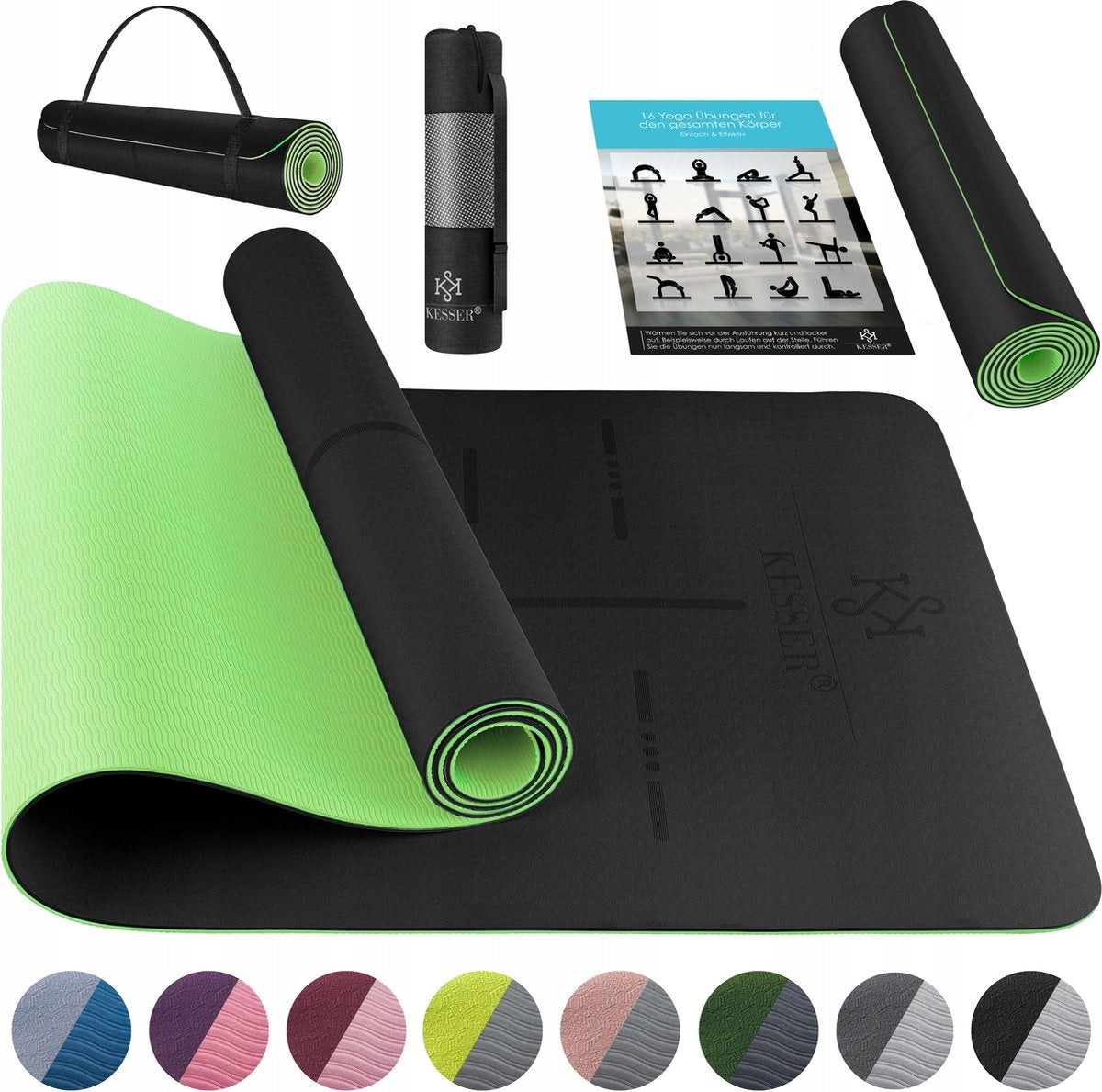 Exercise mat KESSER 183 cm x 61 cm black