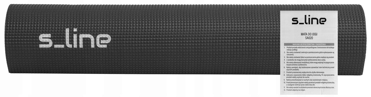 Exercise mat S-LINE SA020 Black 60x170cm Kind for training