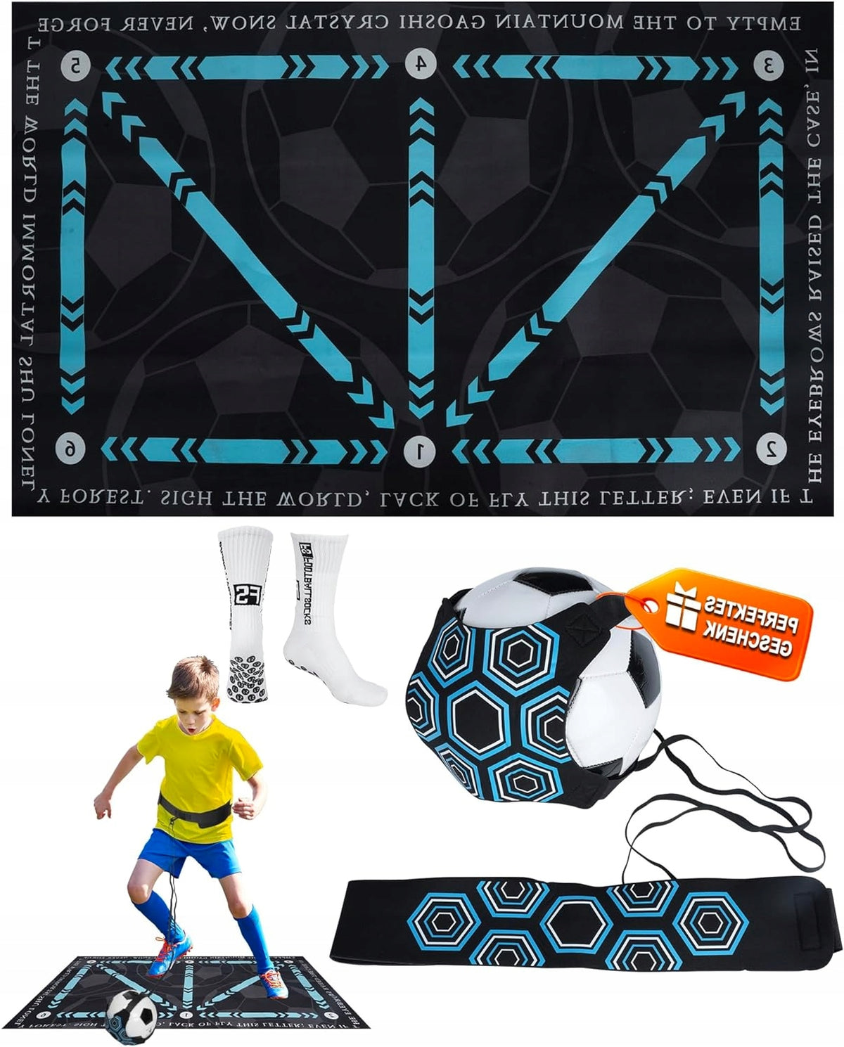 Exercise mat Sport 60 cm x 90 cm black-yellow