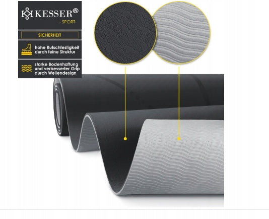 Exercise mat , yoga 183 cm x 61 cm grey Packaging status original