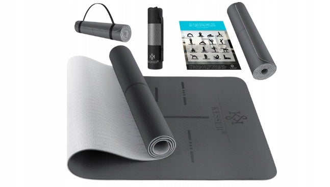 Exercise mat , yoga 183 cm x 61 cm grey