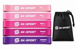 Exercise rubbers 5 pcs SKSPORT Mini Band PRO set 1-20 kg resistance FREEBIE
