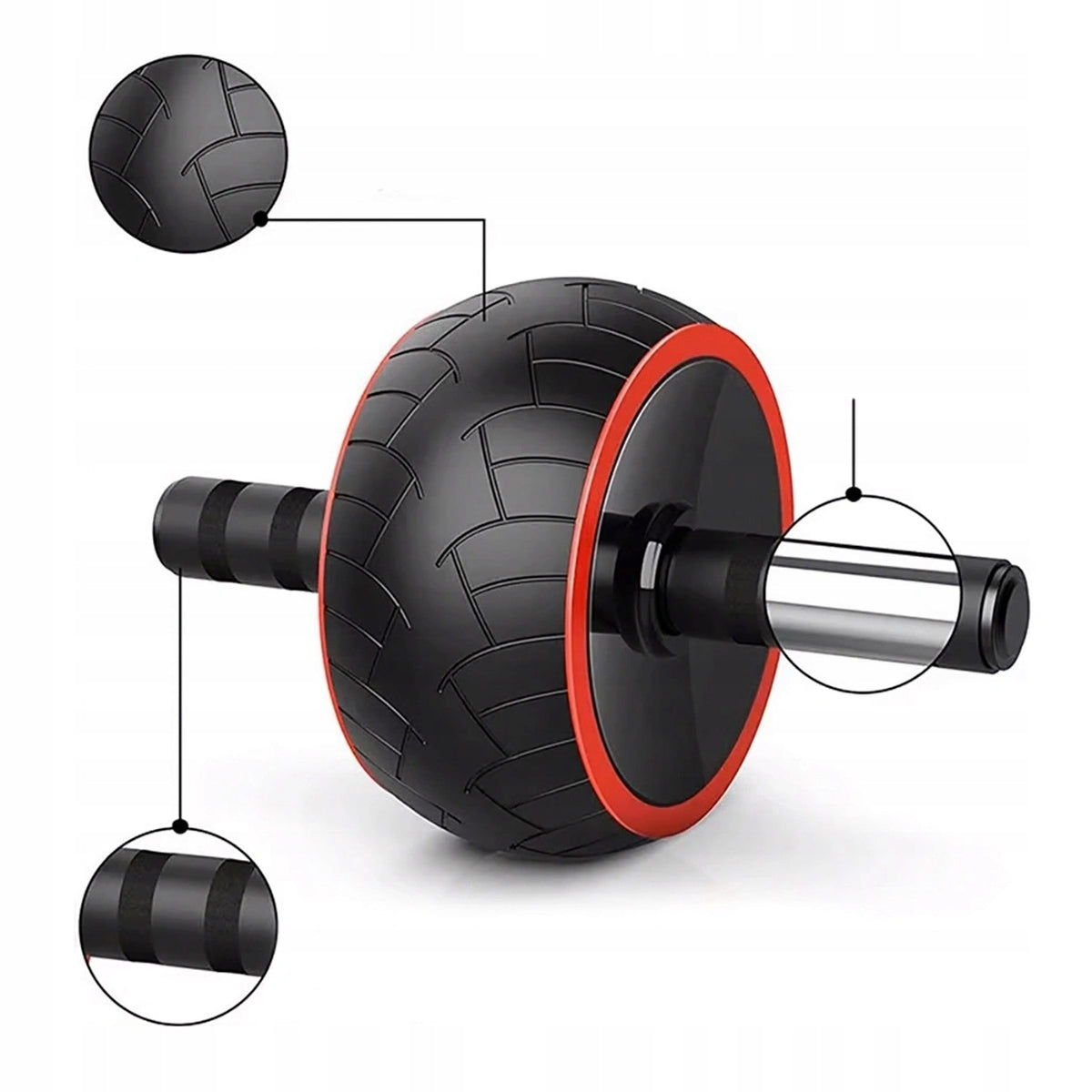 Exercise wheel Wozinsky WKDC-17 for abdominal muscles ab wheel with mat Color black