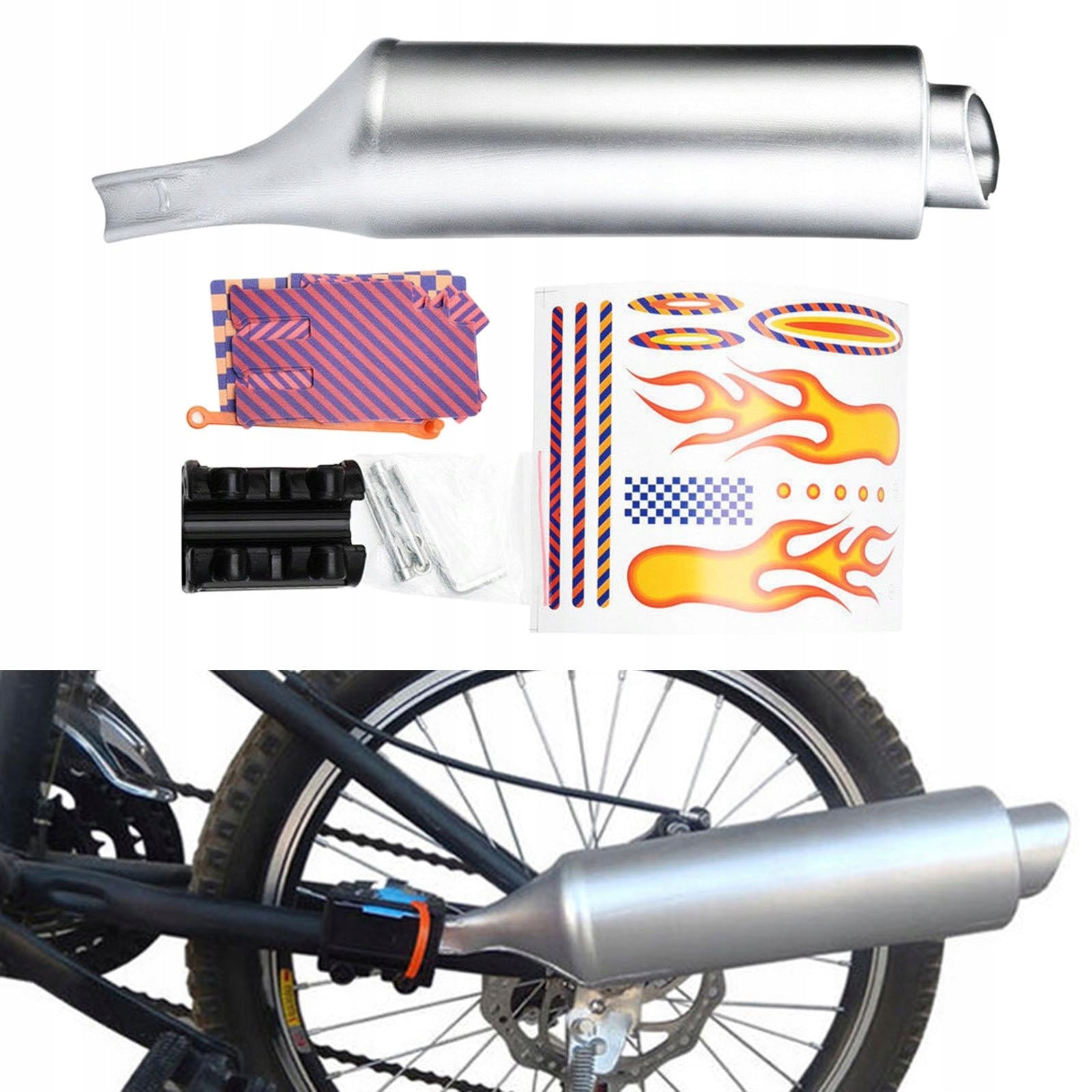 Exhaust Sound System,Bike Exhaust Pipe with Sound Effect Motorcycle Noise Model Rowerowa rura wydechowa Turbo z tworzywa