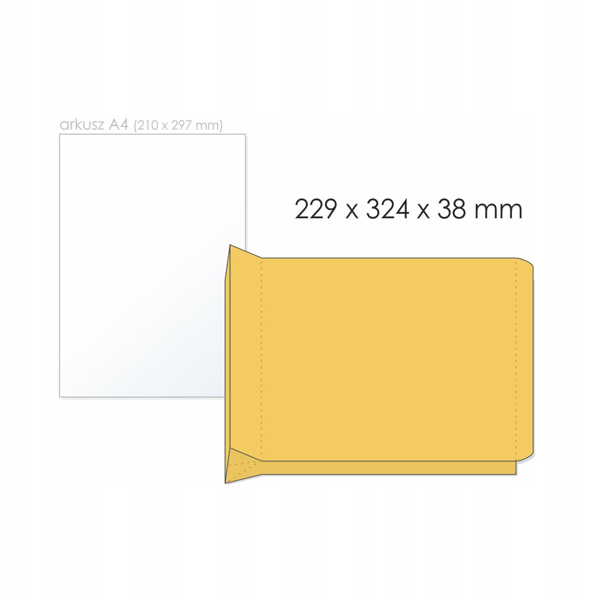 Expandable envelope C4 HK NC KOPERTY RBD brown 229x324x38mm 130g 250pcs.