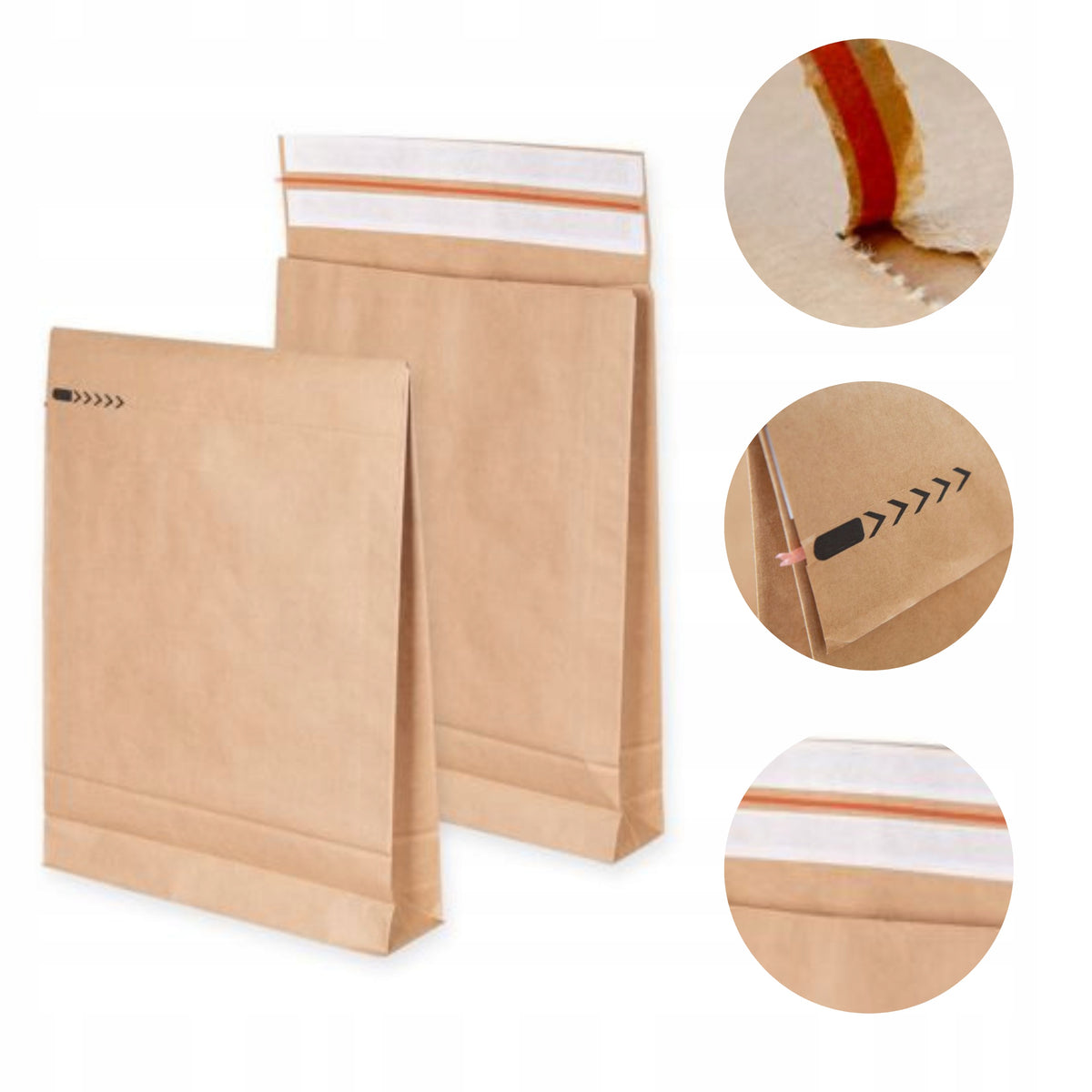 Expandable paper envelope, double strap 350x450x80 mm 25 pcs / Paxit