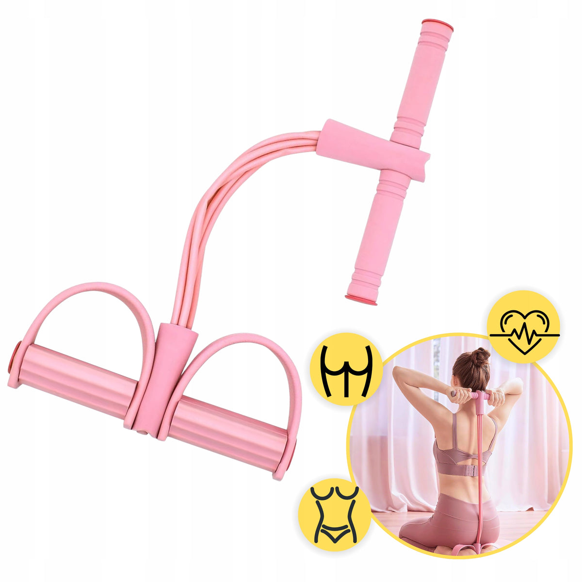 Expander Exercise Rubber Buttock Training Set Firming Pink Packaging status original