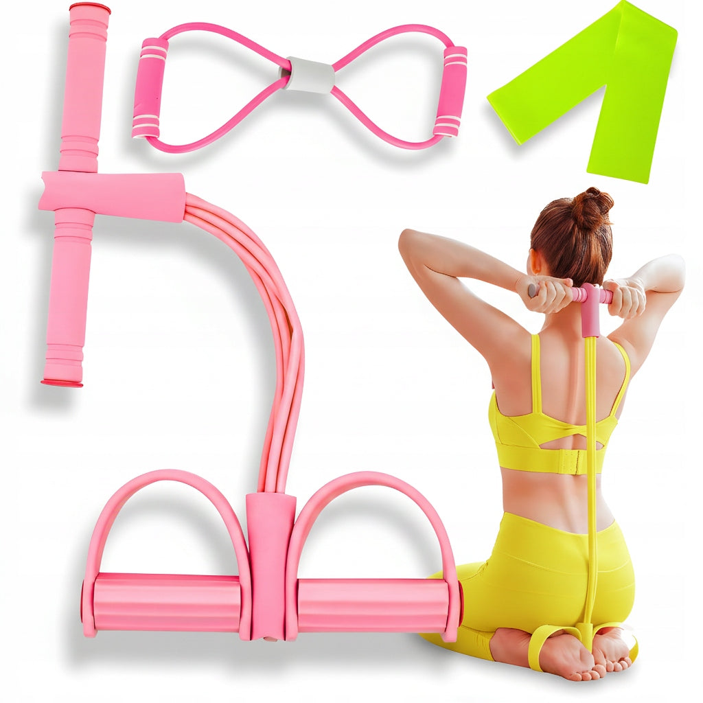 Expander Exercise Rubber Buttock Training Set Firming Pink