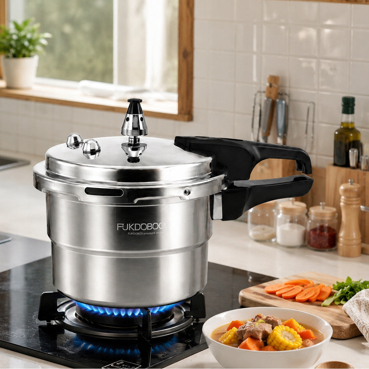 Explosion-proof aluminium pressure cooker with a capacity of 3 l, pressure cooker Packaging status original