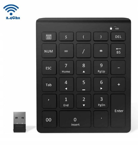 Extended bluetooth numeric keypad Batteries included no