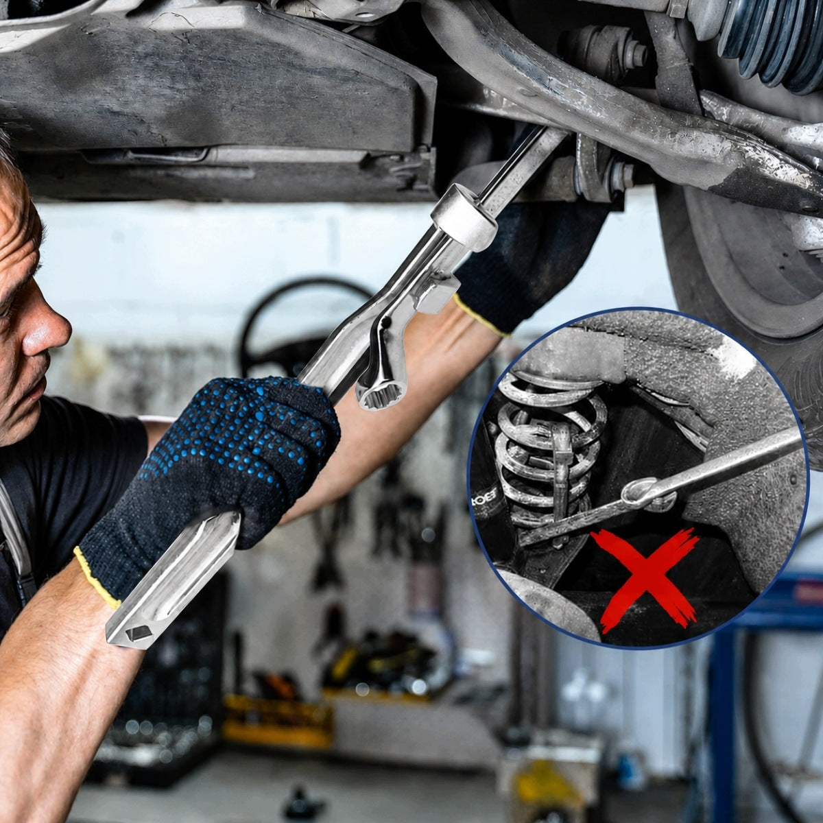 Extension 34 cm bent handle for flat-eye wrench Brand no brand