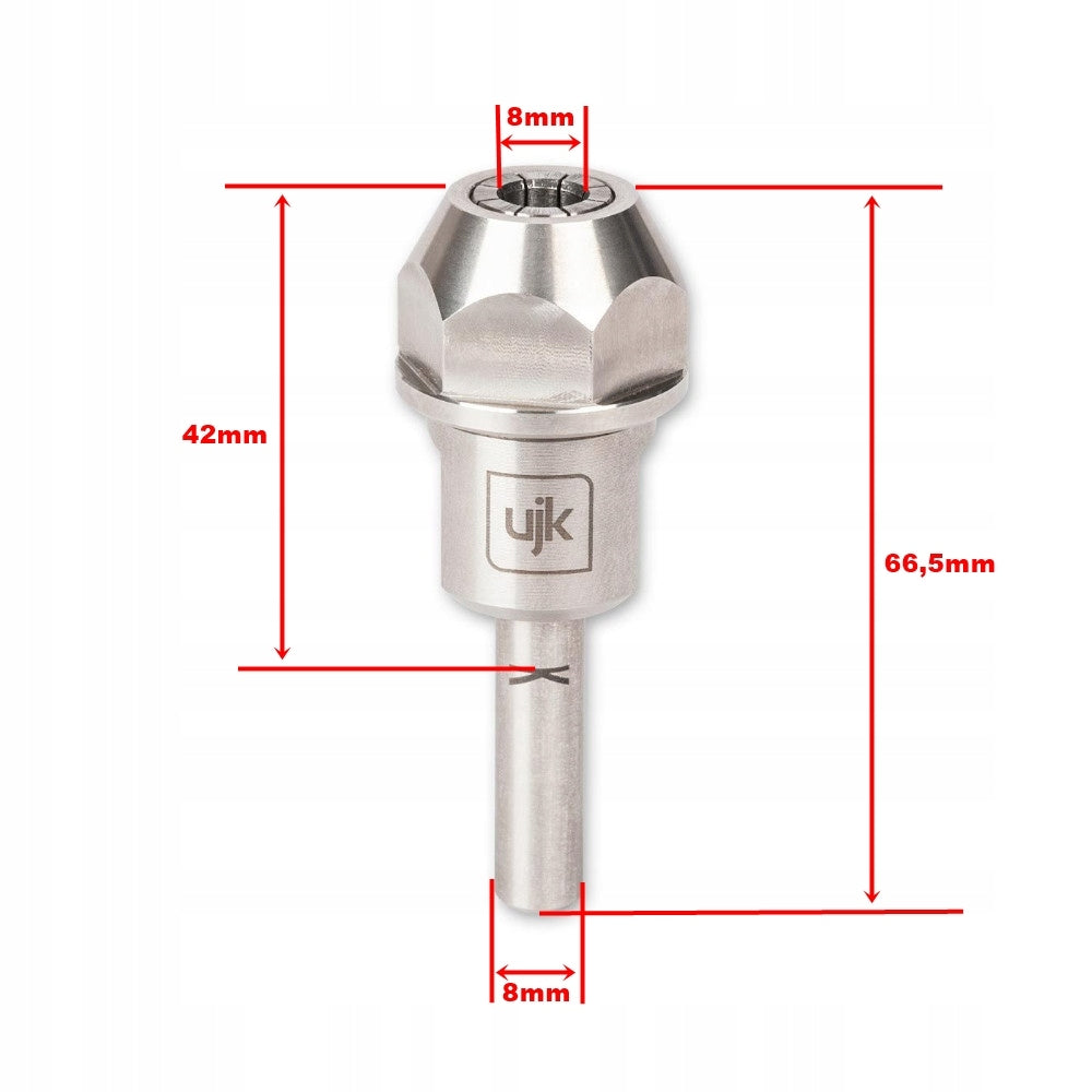 Extension for cutters with 8mm shank Milling machine type plunge