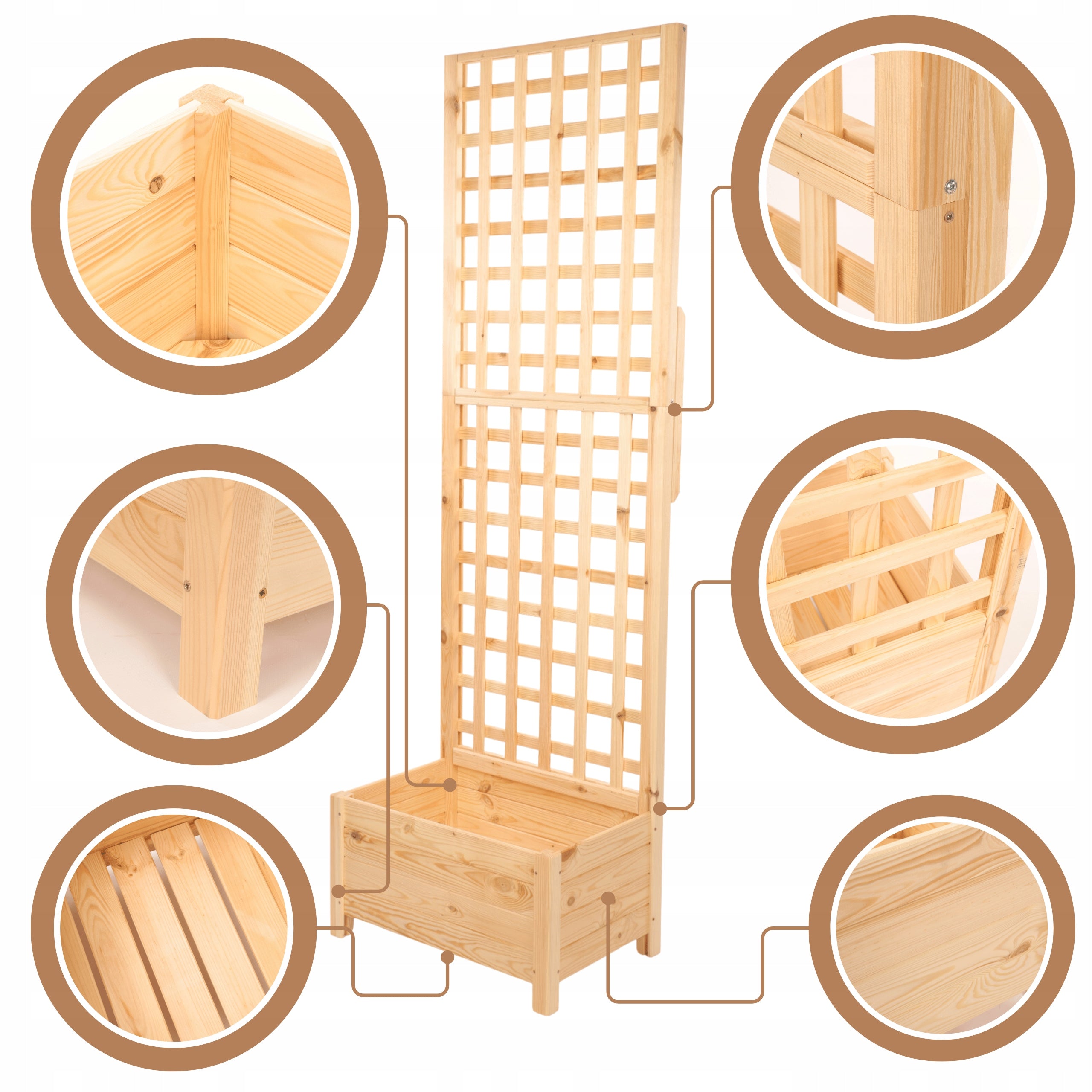 Extension for wooden garden pergola width 80cm MODULAR IMPREGNATION Length 7 cm
