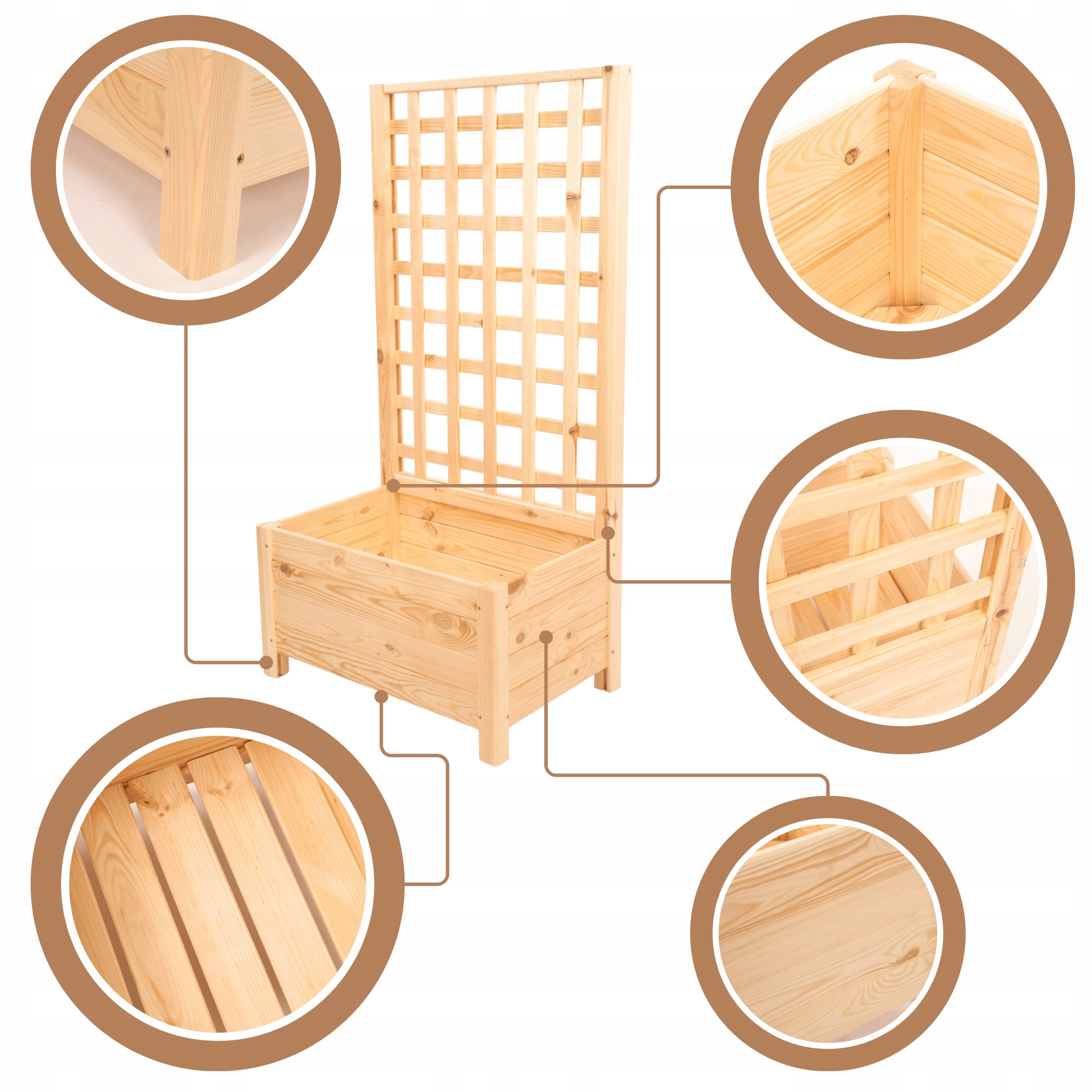 Extension for wooden garden pergola width 80cm MODULAR IMPREGNATION Material wood