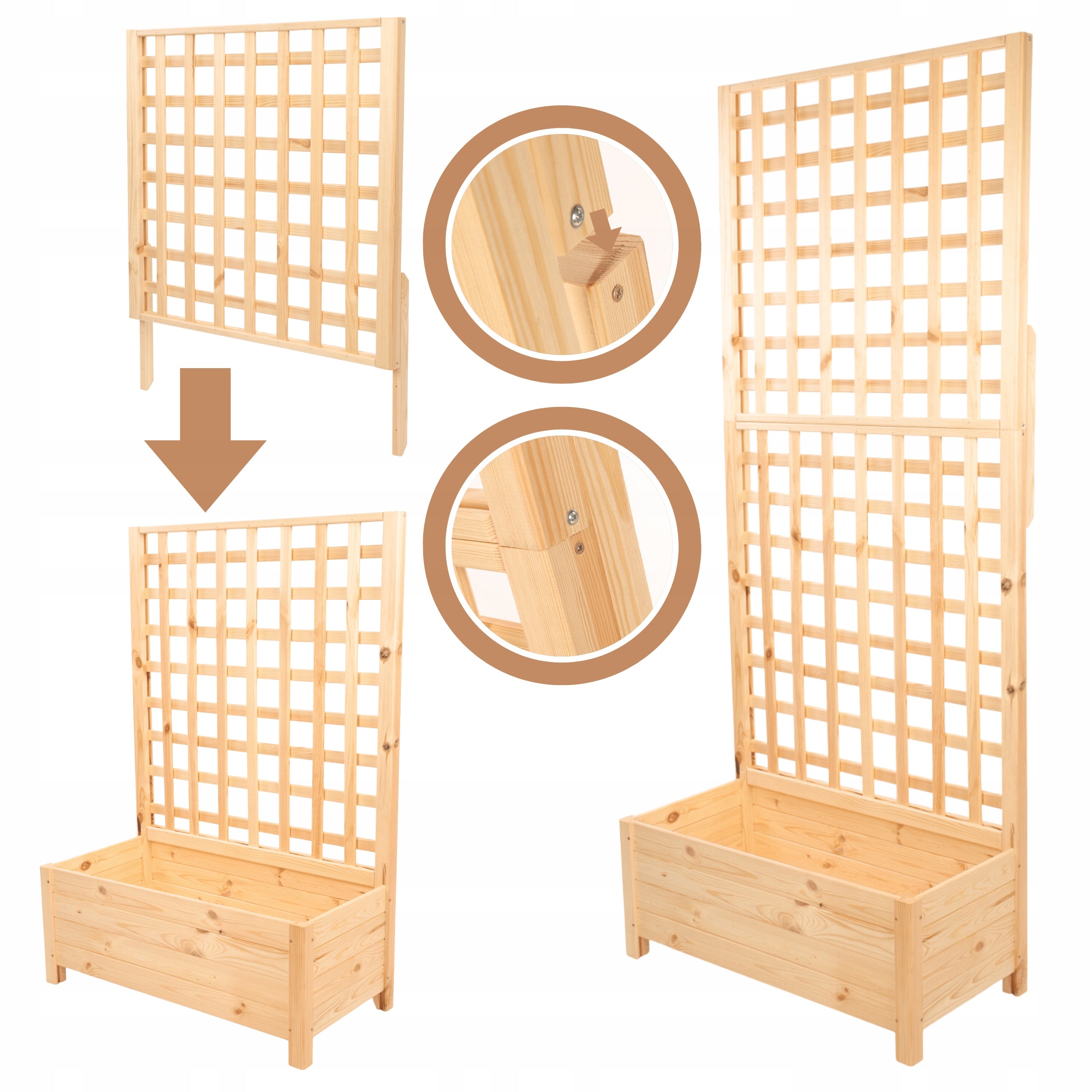 Extension for wooden garden pergola width 80cm MODULAR IMPREGNATION Product width 80 cm