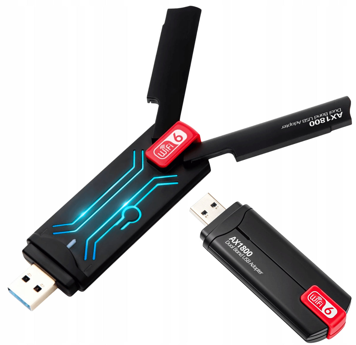 External Network Card WI-FI Adapter USB WiFi 6 AX 1800Mbps 2,4GHz 5GHz