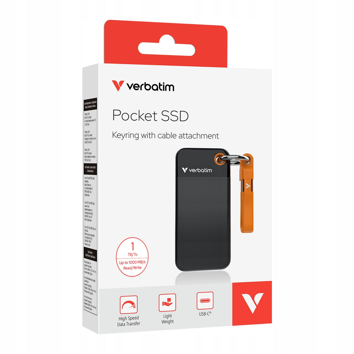 External SSD Verbatim Pocket SSD 1TB Black/Orange