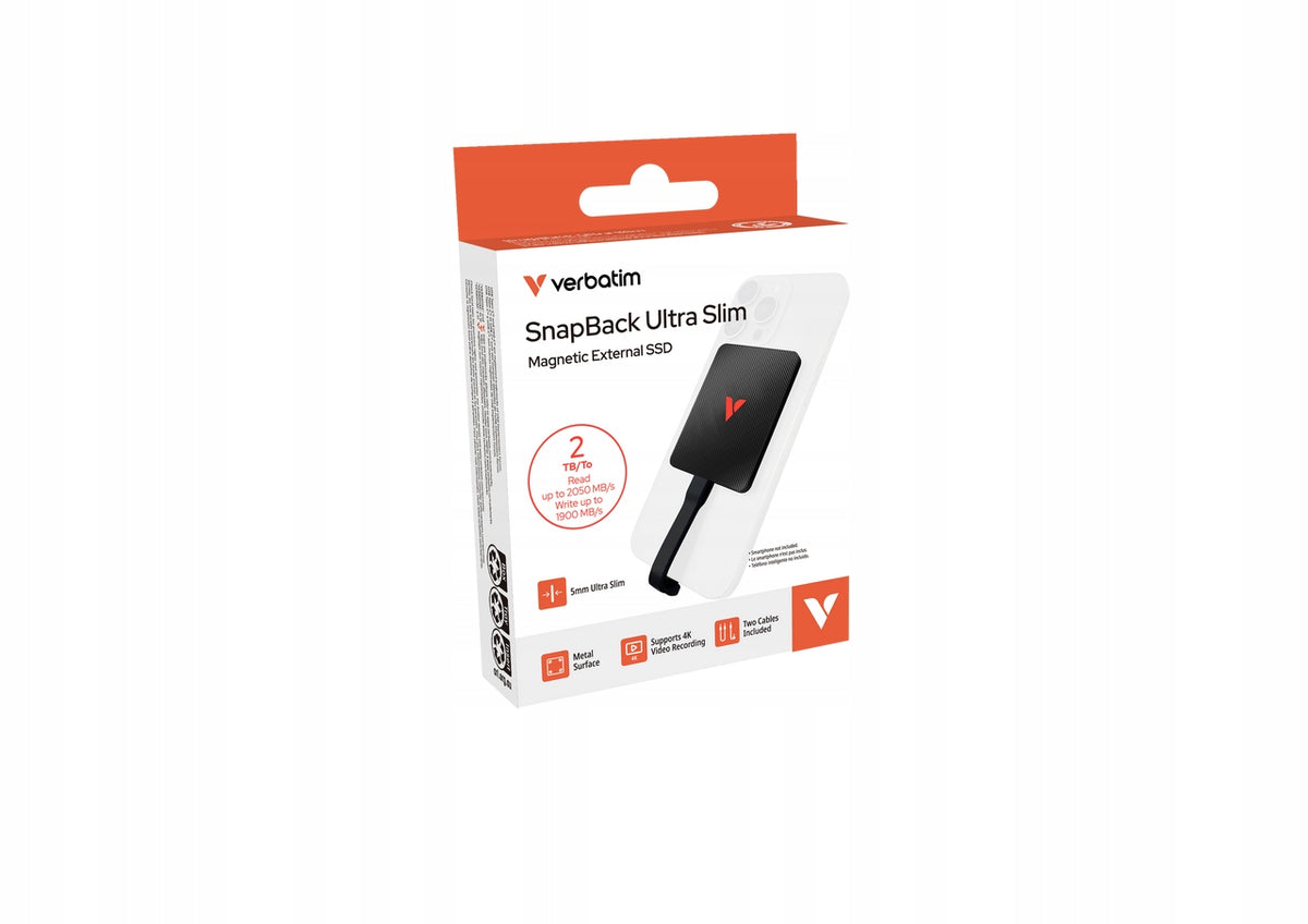 External SSD Verbatim SnapBack Ultra Slim SSD 2TB 2000GB black