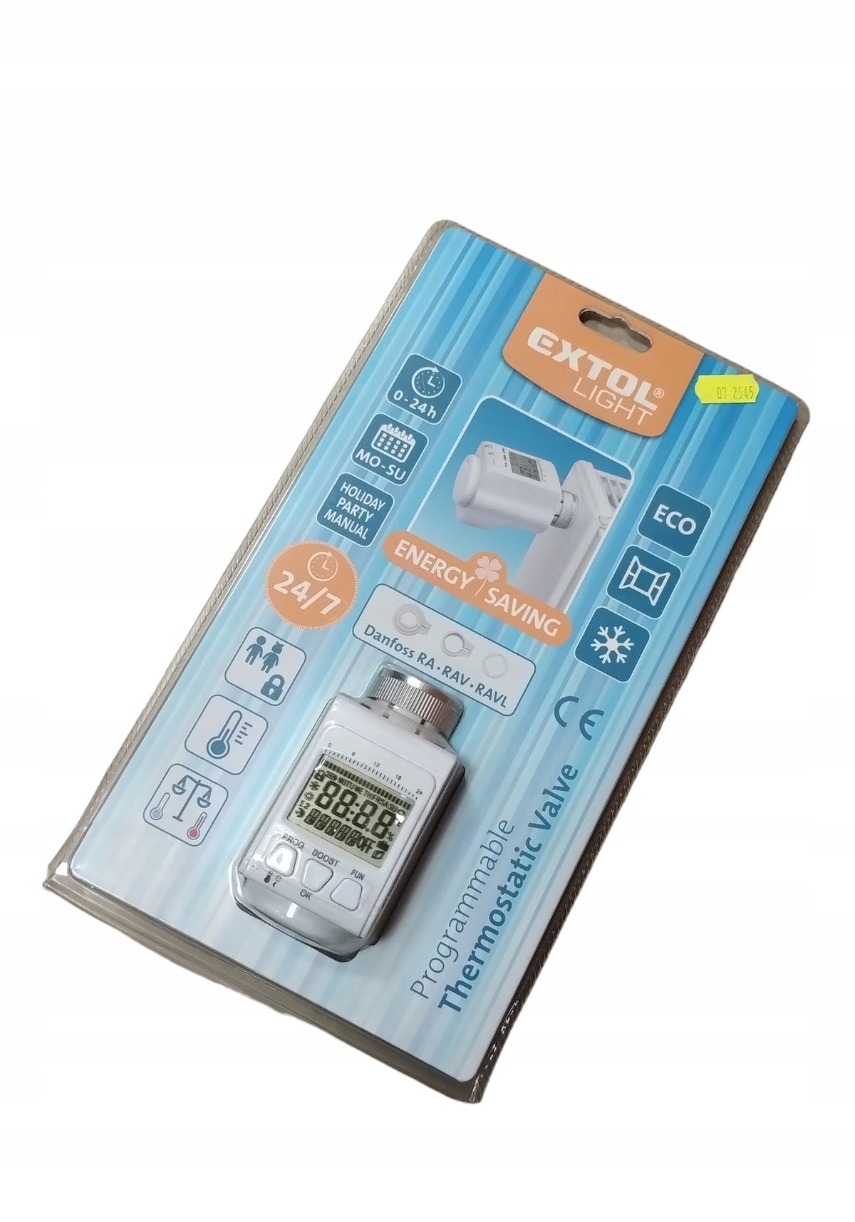 Extol Light Thermostatic Head for Programmable Heater Manufacturer code 43830