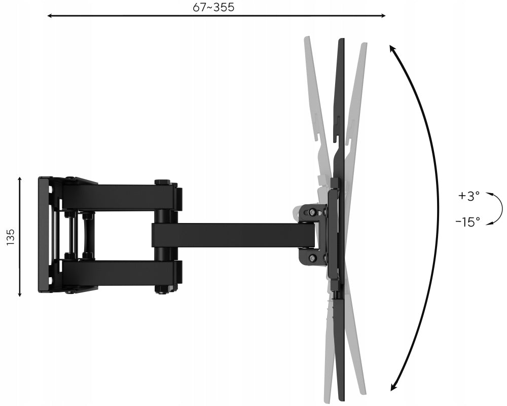 Extra Strong Rotating TV Holder TV Hanger 25-70 Inch Universal Brand OVOLO