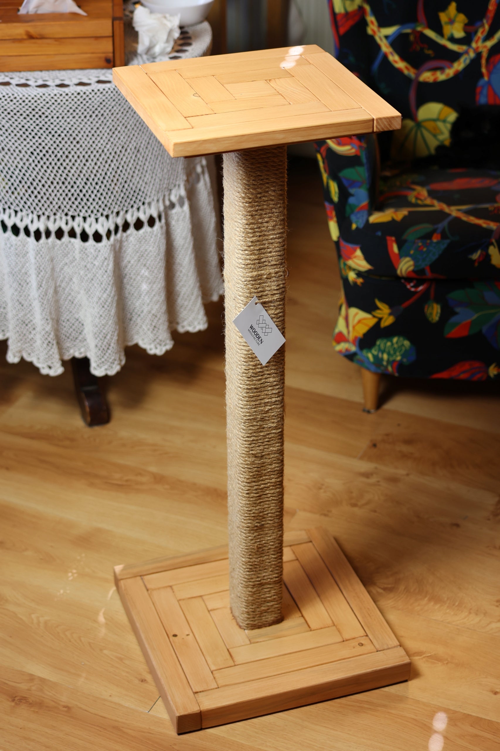 Extra large cat scratcher 90cm post high large shelf heavy wood Brand Mebel Point