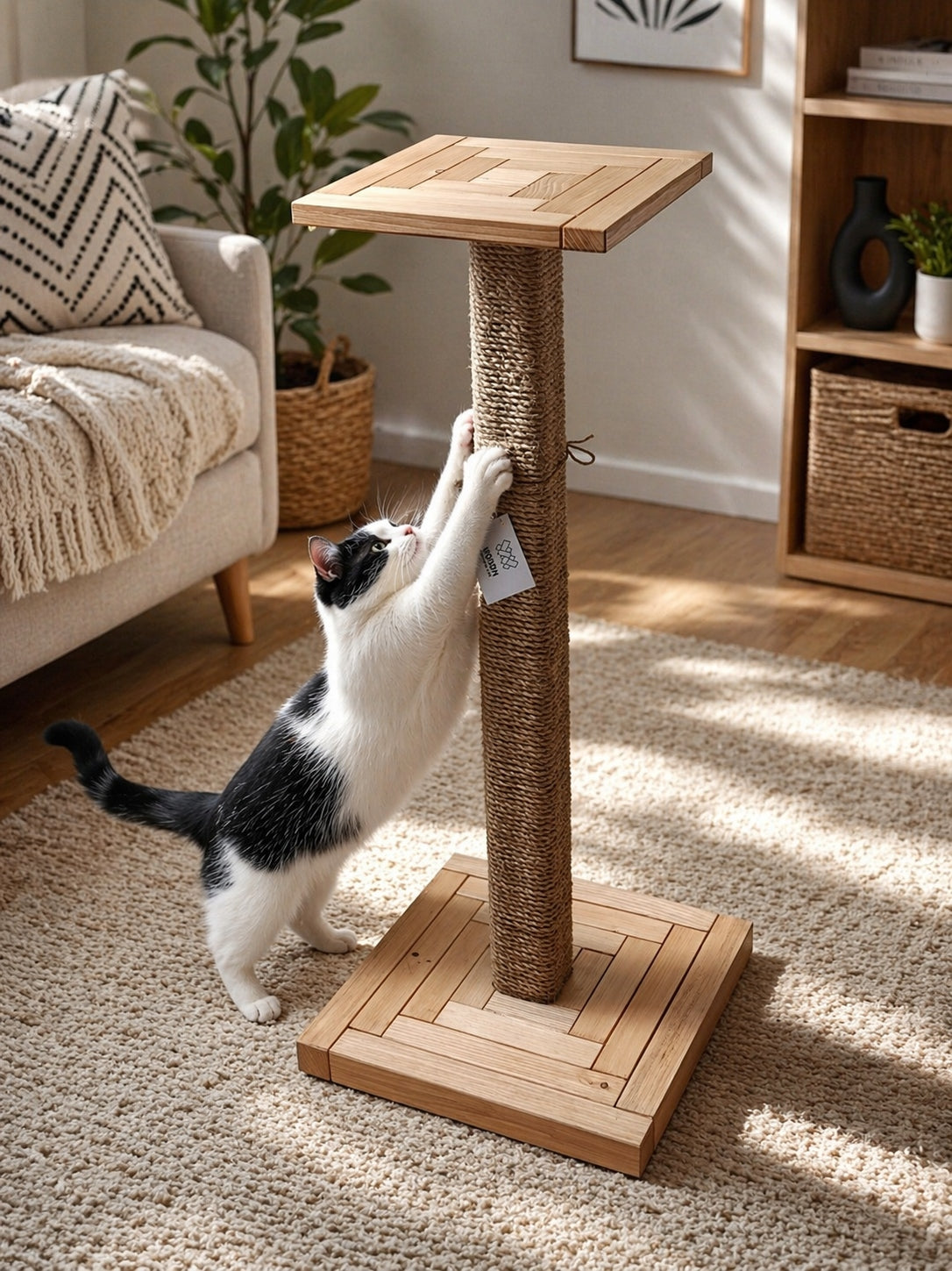 Extra large cat scratcher 90cm post high large shelf heavy wood Manufacturer code R09010mm