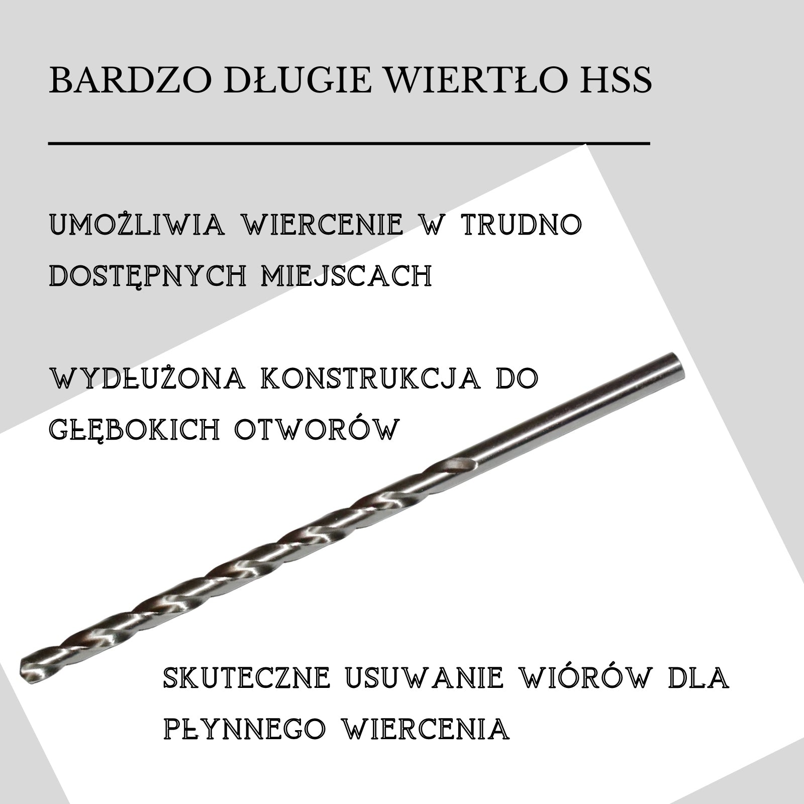 Extra long drill bit 6,0x260 mm. HSS. Drill bits for metal. DIN1869. Drill bit type spiral