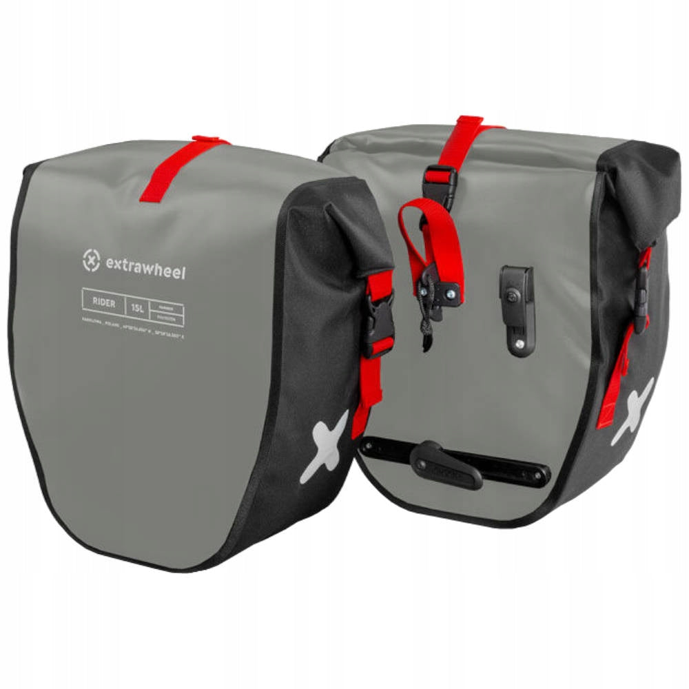 Extrawheel Rider Bicycle Pouches 2x15L Polyester Grey-Black