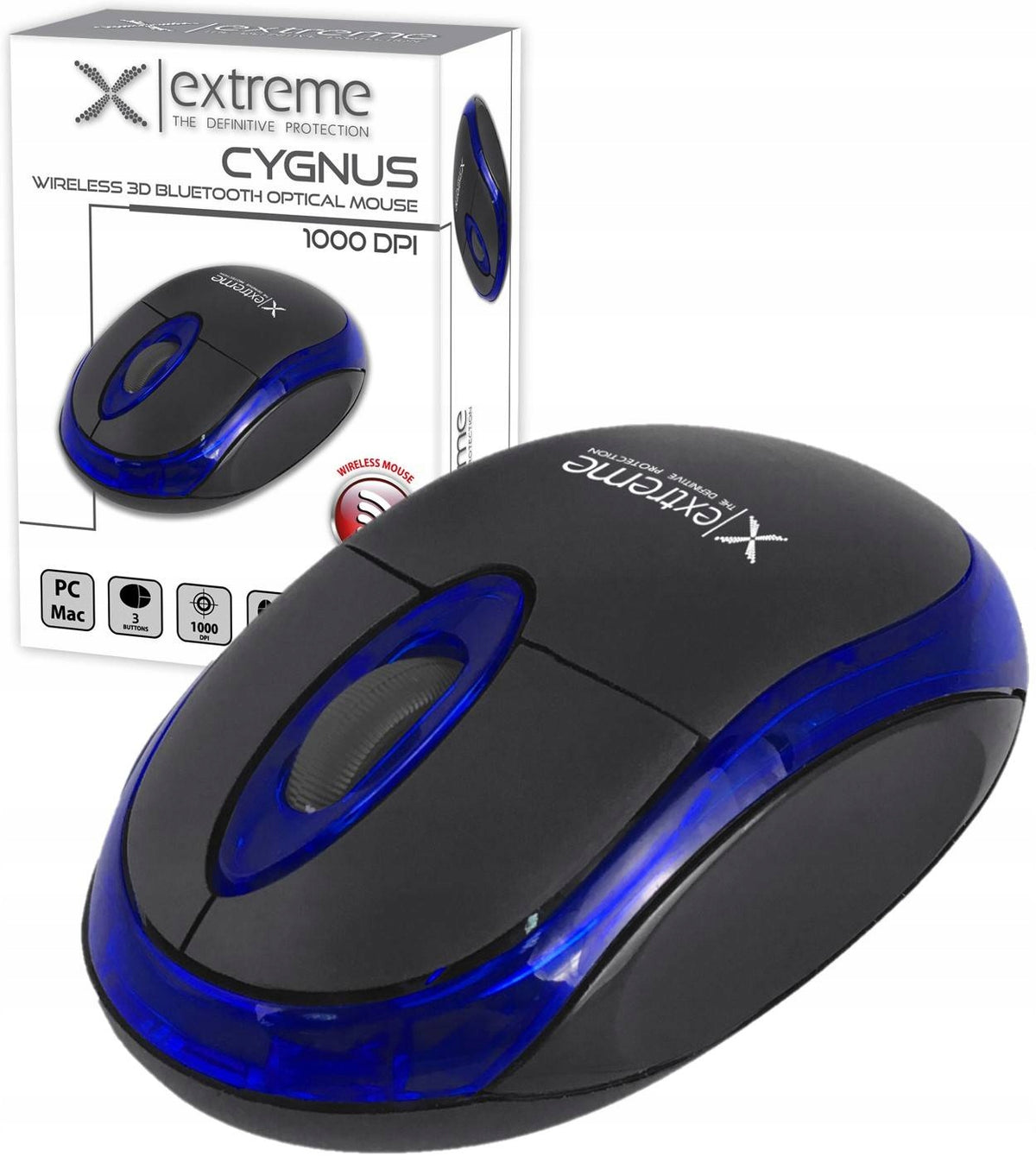 Extreme Wireless Bluetooth Mouse 3D Optical Cyngus Blue Extreme