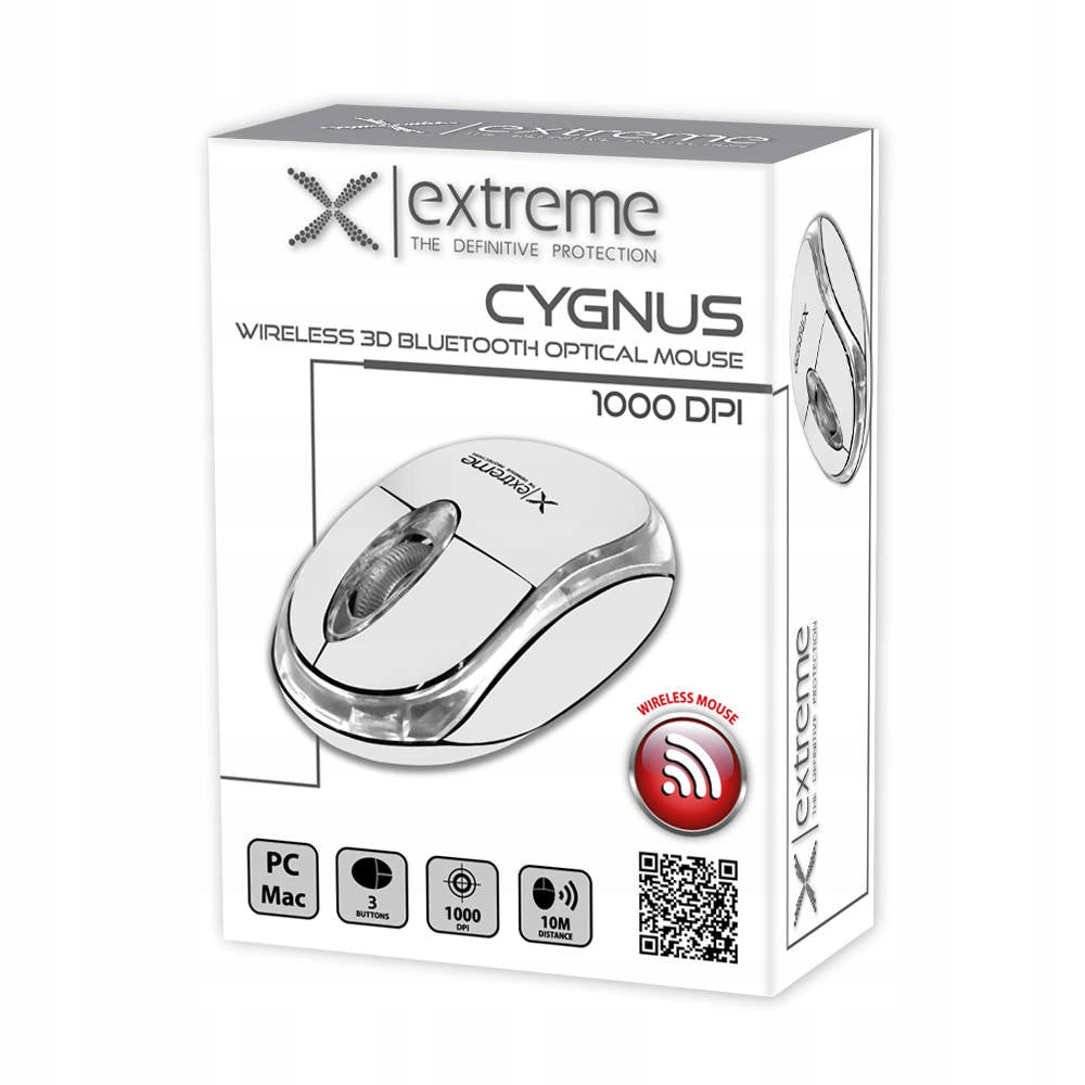 Extreme Wireless Bluetooth Mouse 3D Optical Cyngus White Extreme Model CYNGUS