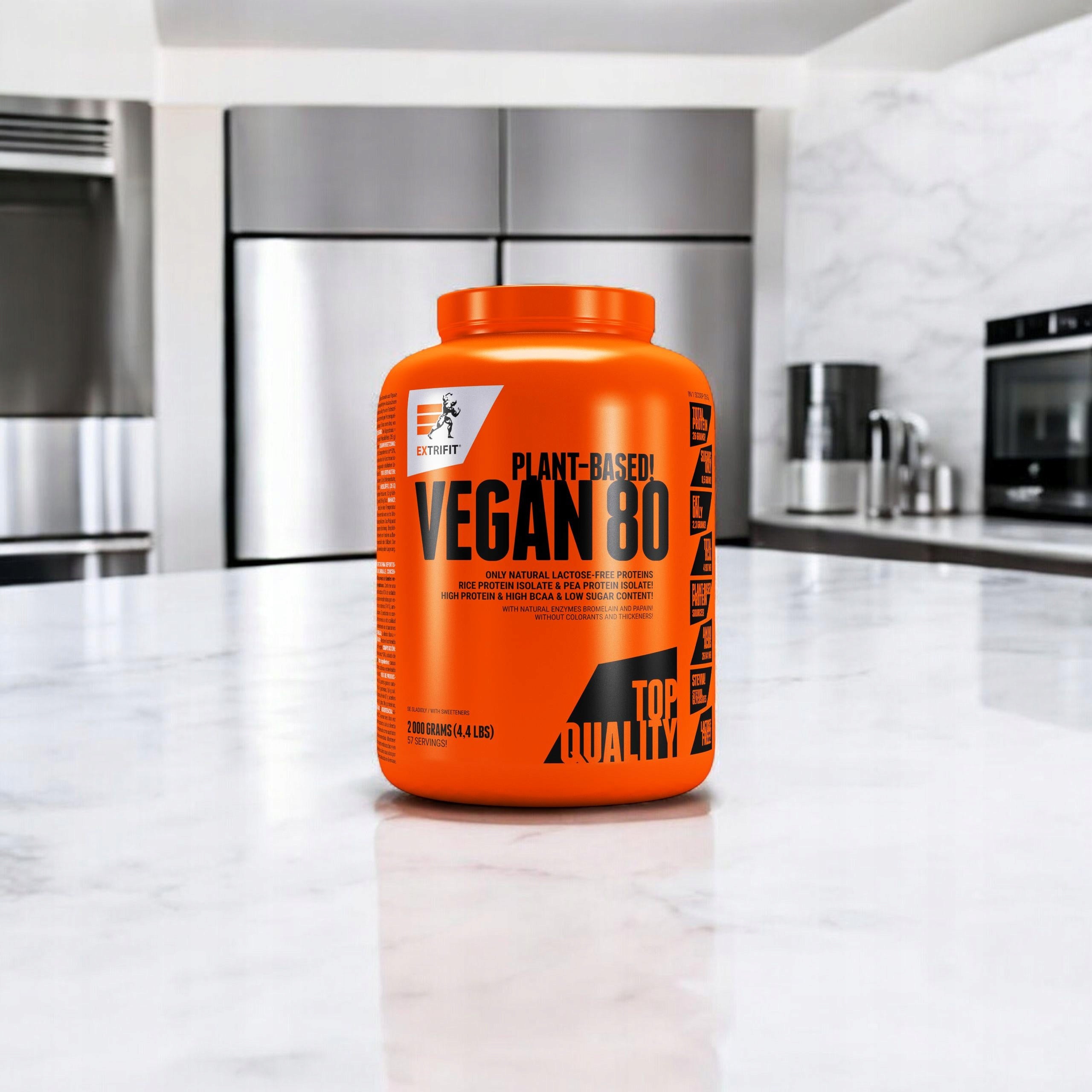 Extrifit VEGAN 80 2000g Vegan Vegetable Protein BCAA Isolate Pea Rice Packaging status original