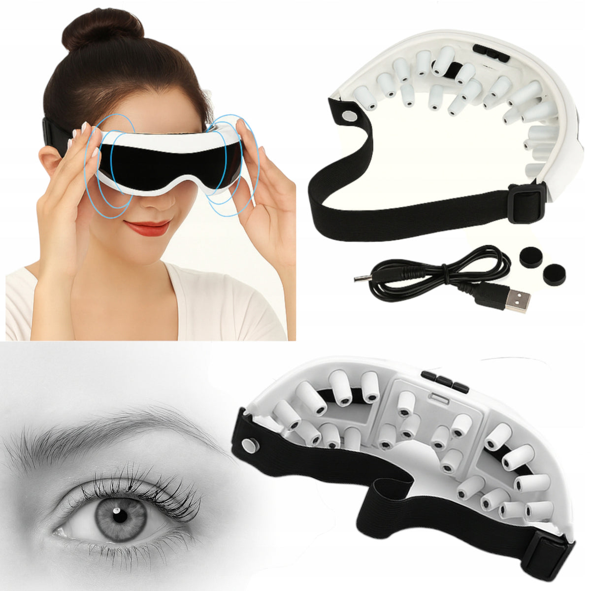Eye Massager Magnetic Vibration Glasses Massaging Temple Eye Area