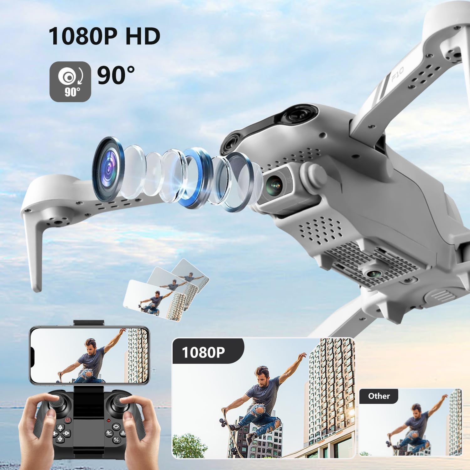F10 DRONE WIFI HD CAMERA WITH GESTURE PHOTOGRAPHY, HEADLESS MODE Model F10 DRONE111