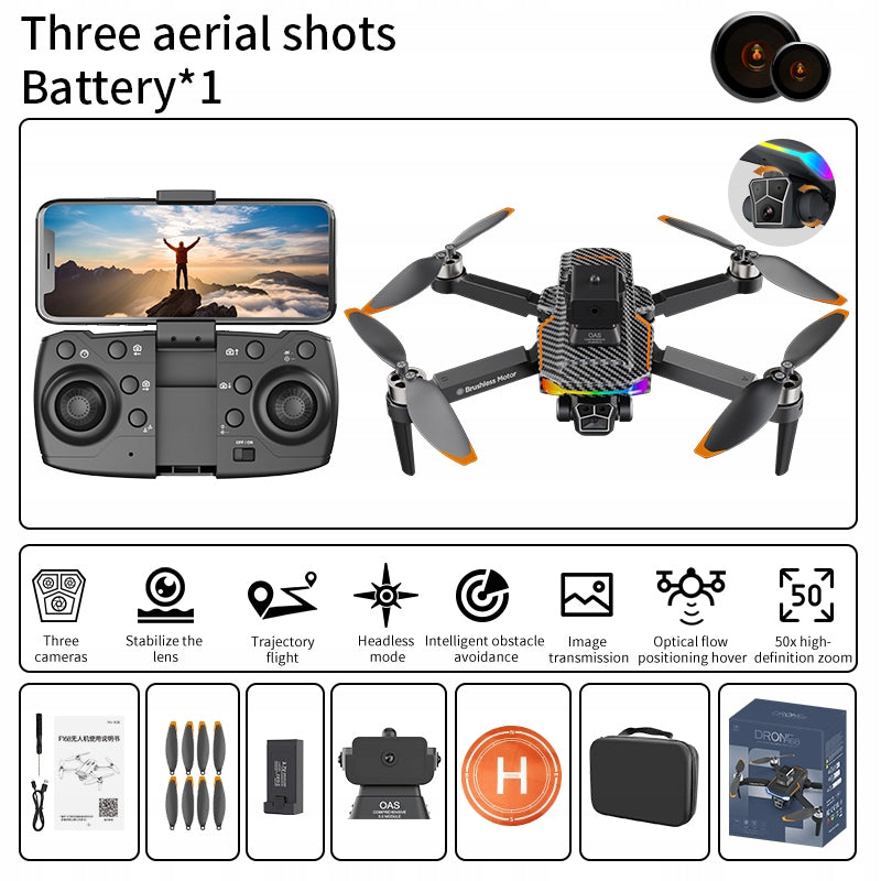 F168 Foldable Drone with Camera Brushless Motor Auto Hover RC Drone