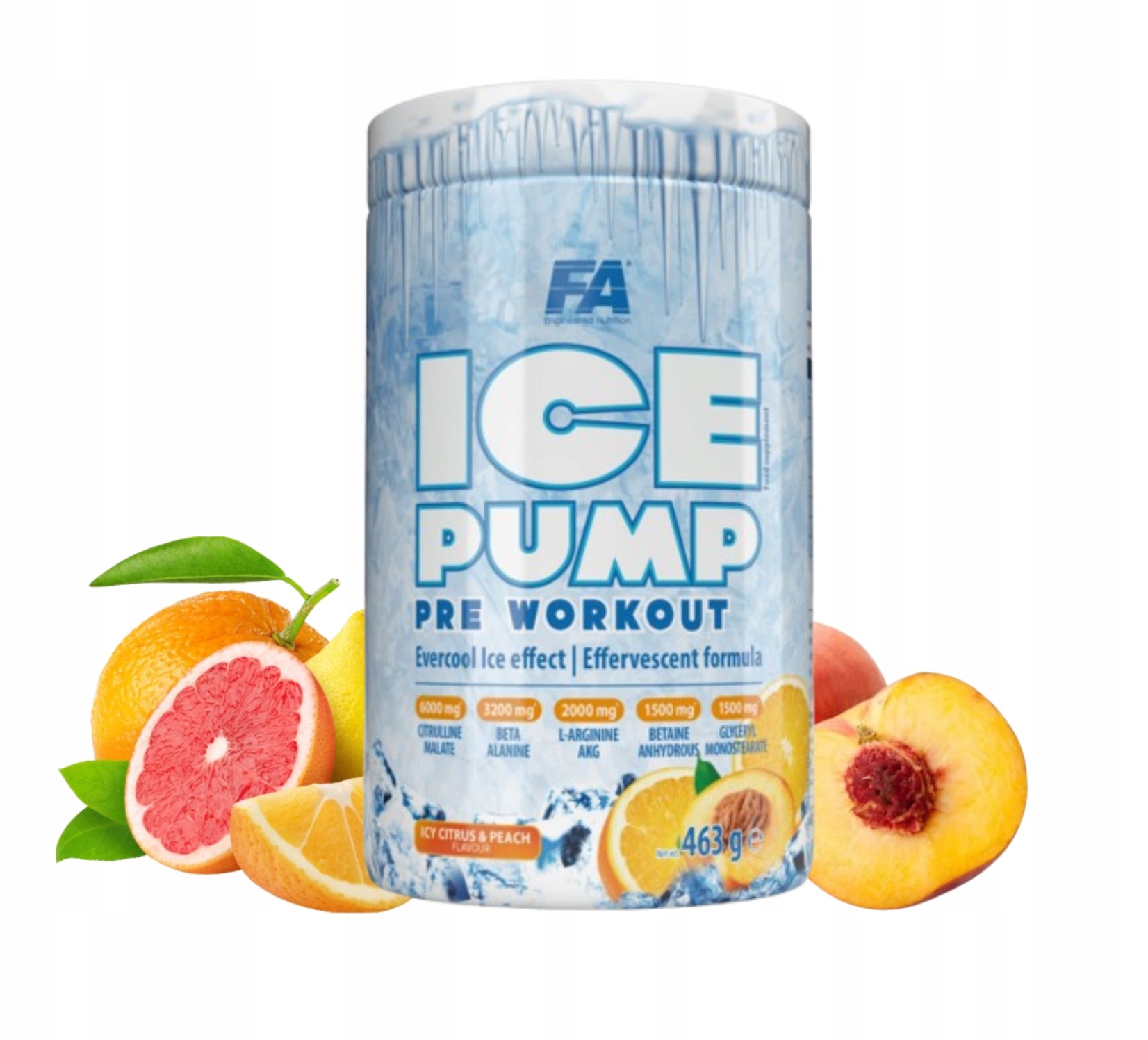 FA Ice Pump Pre Workout 463 g Icy Citrus Peach Conditioner Before Workout