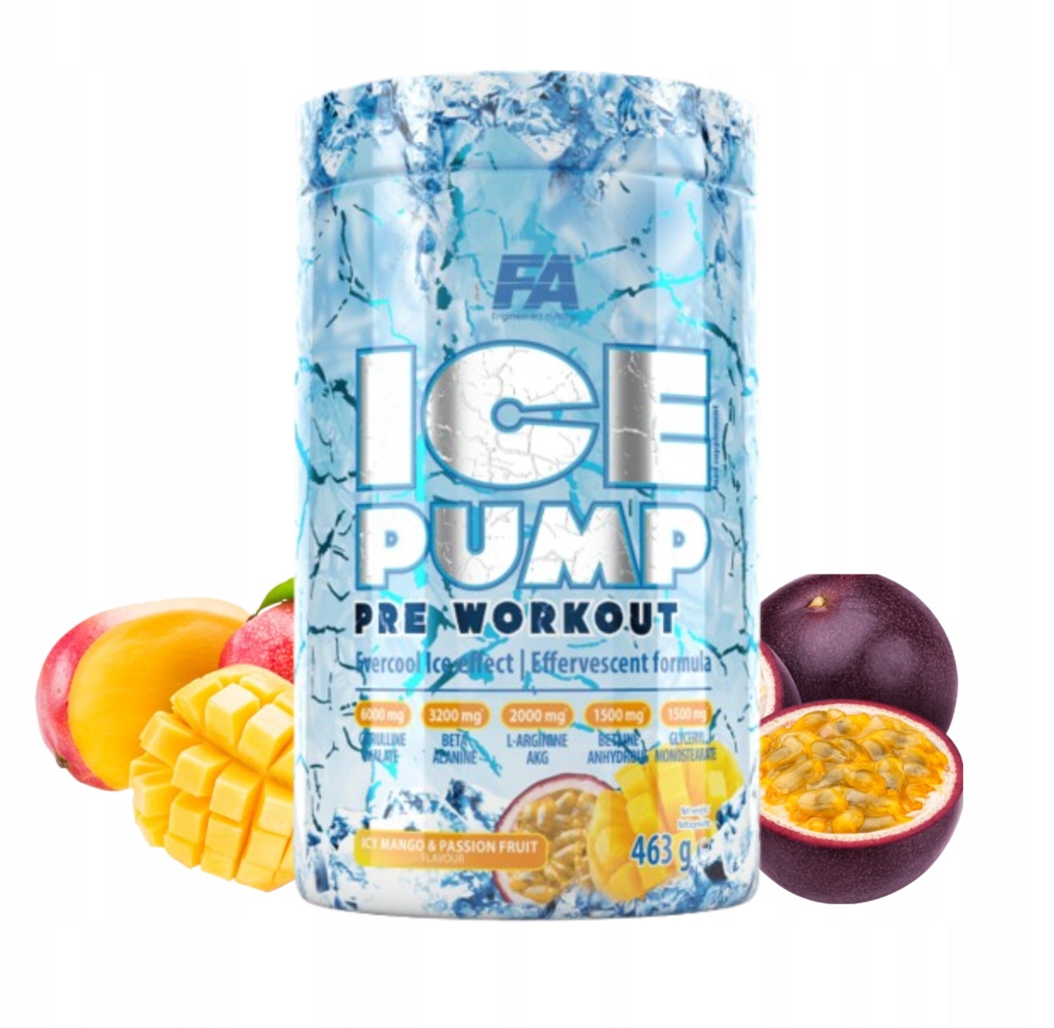 FA Ice Pump Pre Workout 463 g Icy Mango Passion Fruit Conditioner Training Pump