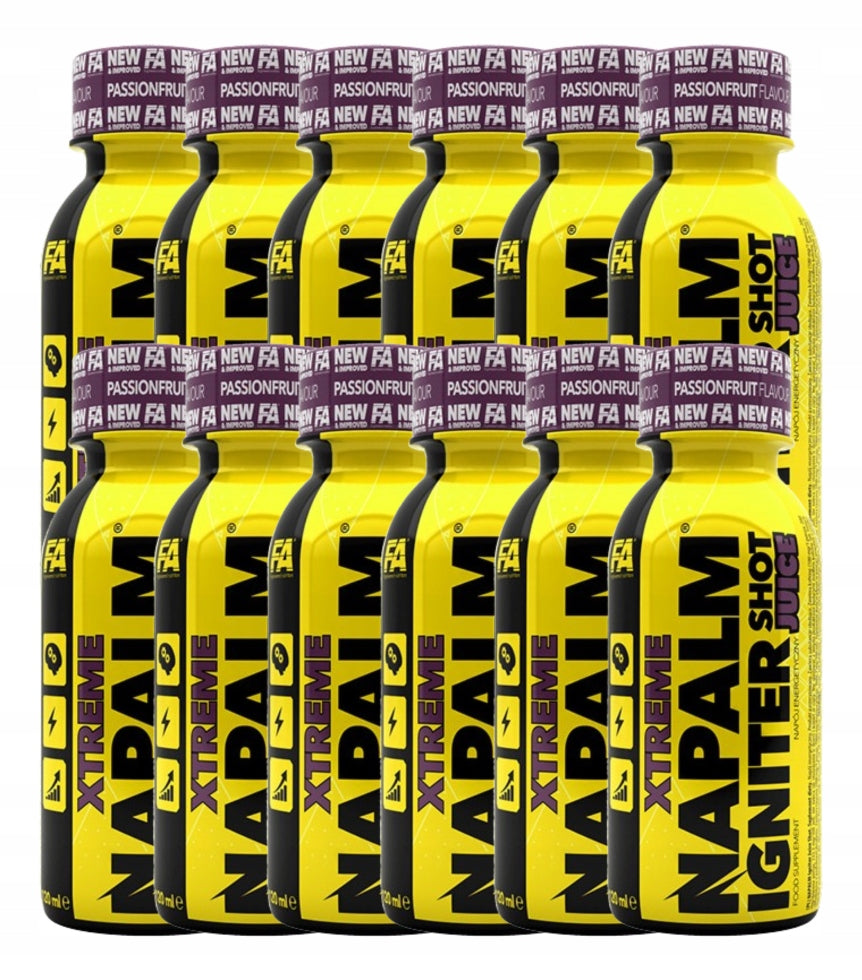 FA Napalm Igniter Juice Shot 12x 120ml Passionfruit Shot Before Training