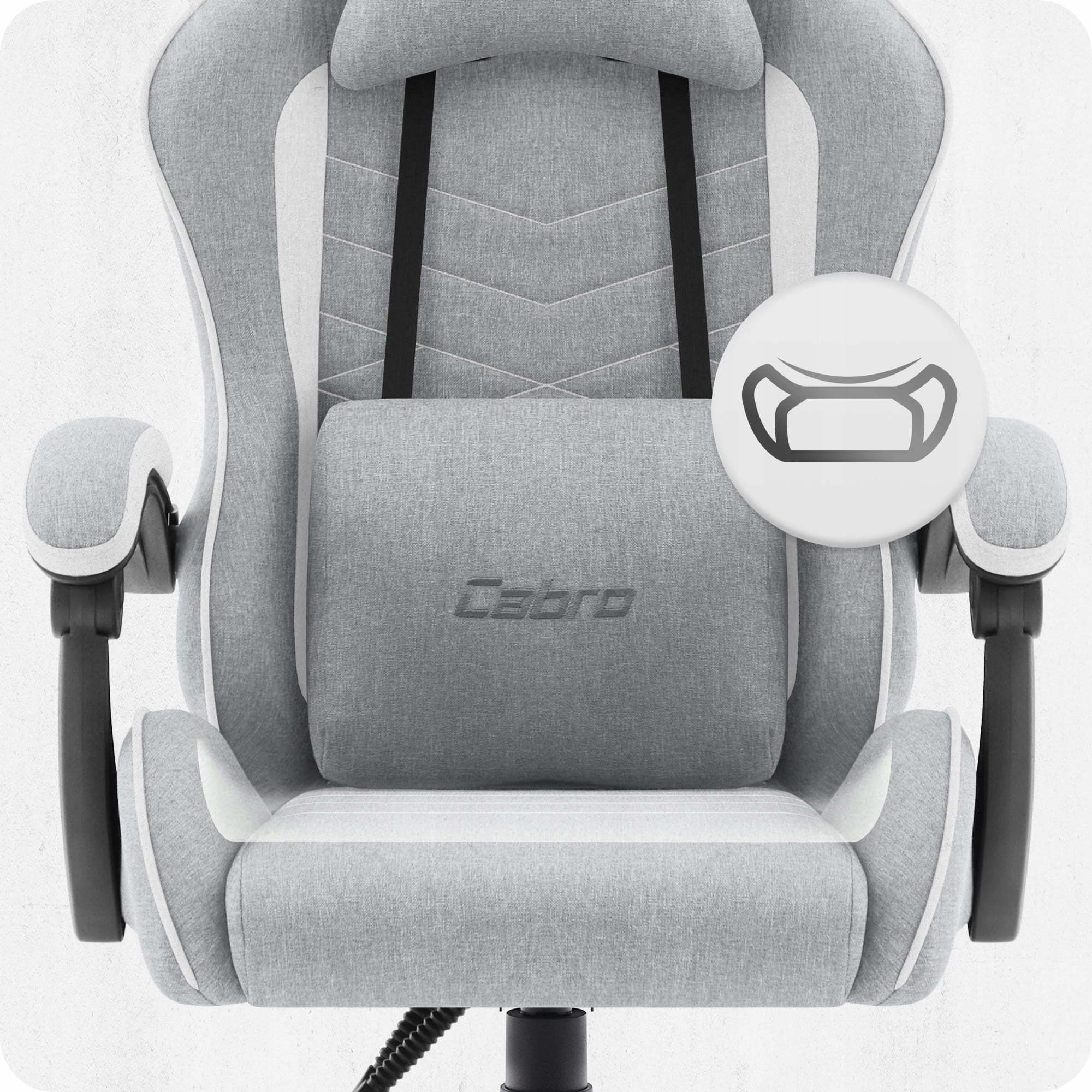 FABRIC GAMING CHAIR CABRO C500 GREY WHITE FABRIC Furniture width 65 cm