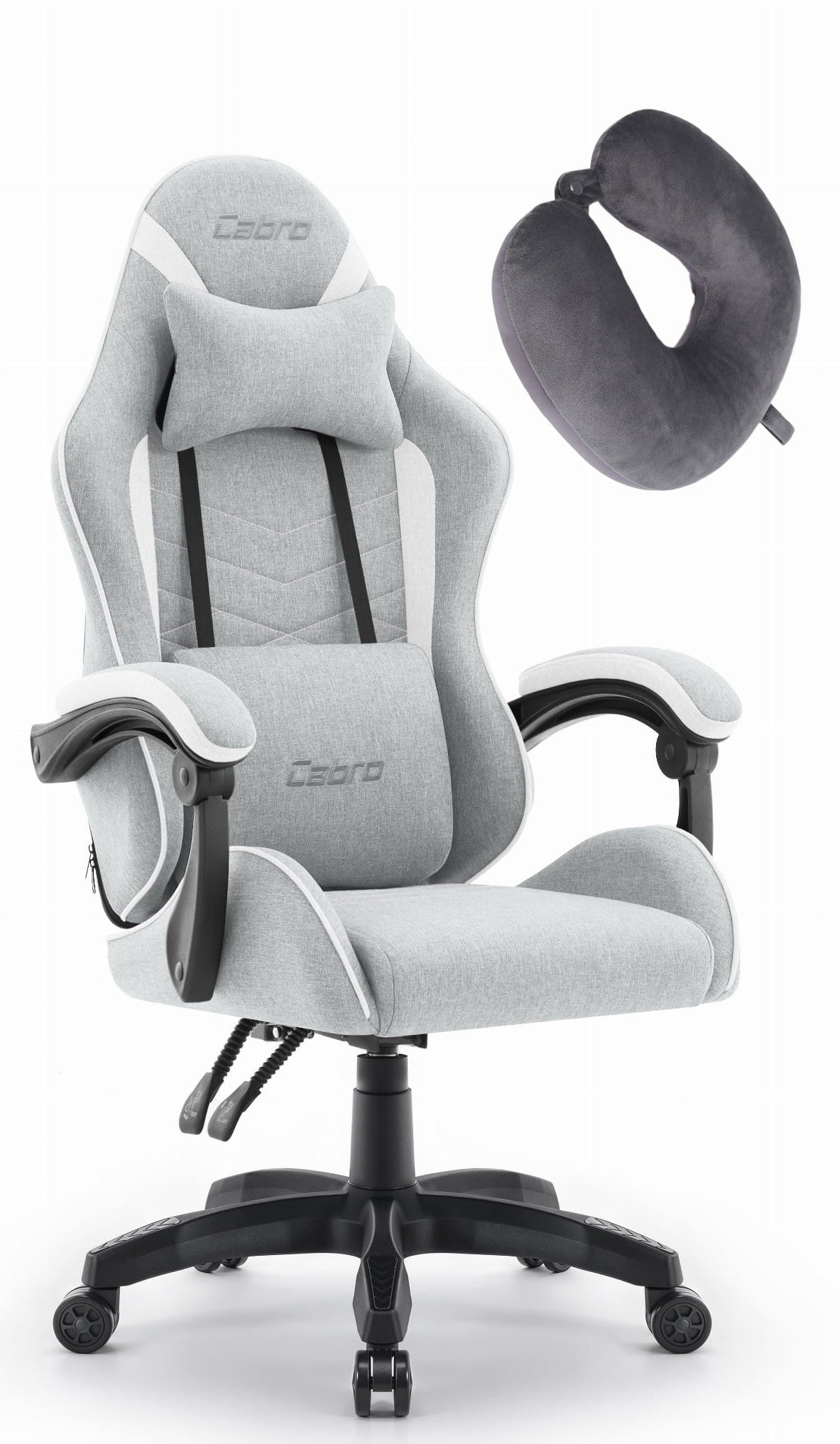 FABRIC GAMING CHAIR CABRO C500 GREY WHITE FABRIC Packaging status original