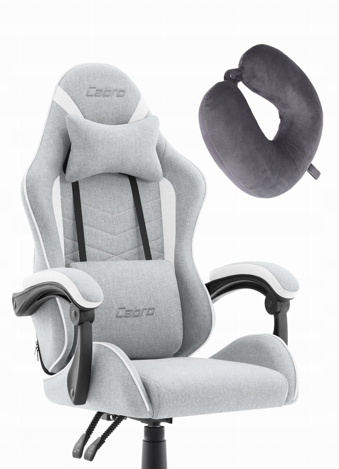 FABRIC GAMING CHAIR CABRO C500 GREY WHITE FABRIC