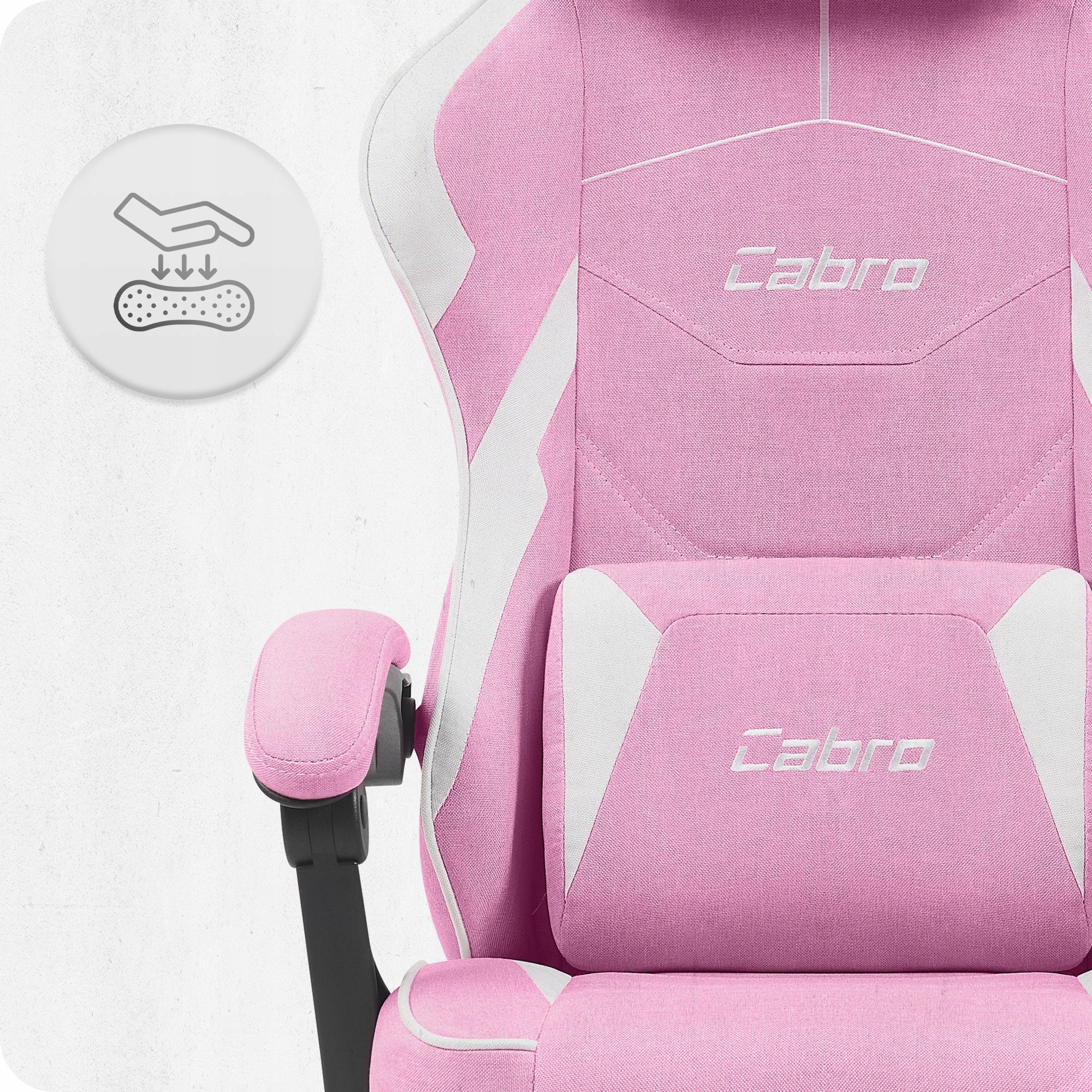 FABRIC GAMING CHAIR CABRO C502 PINK WHITE FABRIC Furniture height 125 cm