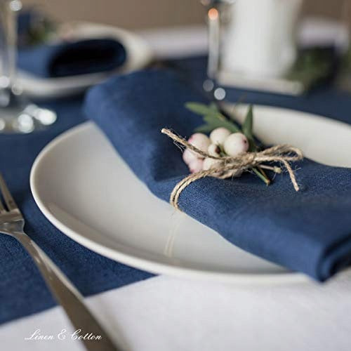 FABRIC NAPKINS LINEN DARK BLUE HYGGE 45X45 CM 4 PCS. Manufacturer code Nieoznaczona