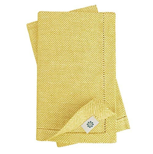 FABRIC NAPKINS LINEN SCANDI YELLOW FOR HOME ON THE TABLE 4 PIECES Brand no brand