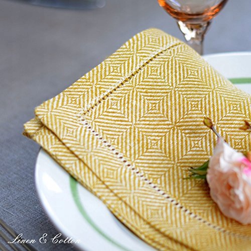 FABRIC NAPKINS LINEN SCANDI YELLOW FOR HOME ON THE TABLE 4 PIECES Manufacturer code SWC5908151343449