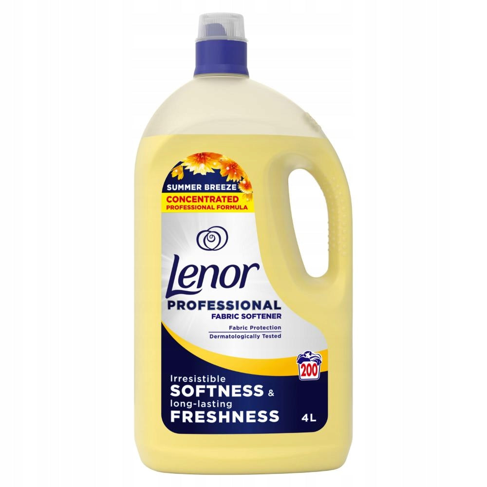 FABRIC SOFTENER FOR CLOTHES LENOR PROFESSIONAL 200 WASHES SOMMERBRISE 4L