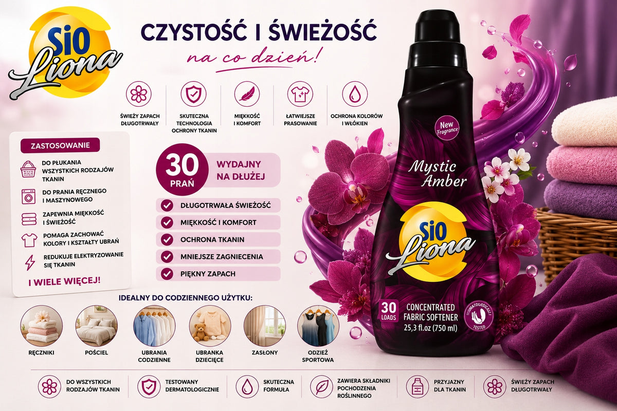 FABRIC SOFTENER SIO LIONA FRAGRANCE AMBER 750ML Packaging status original