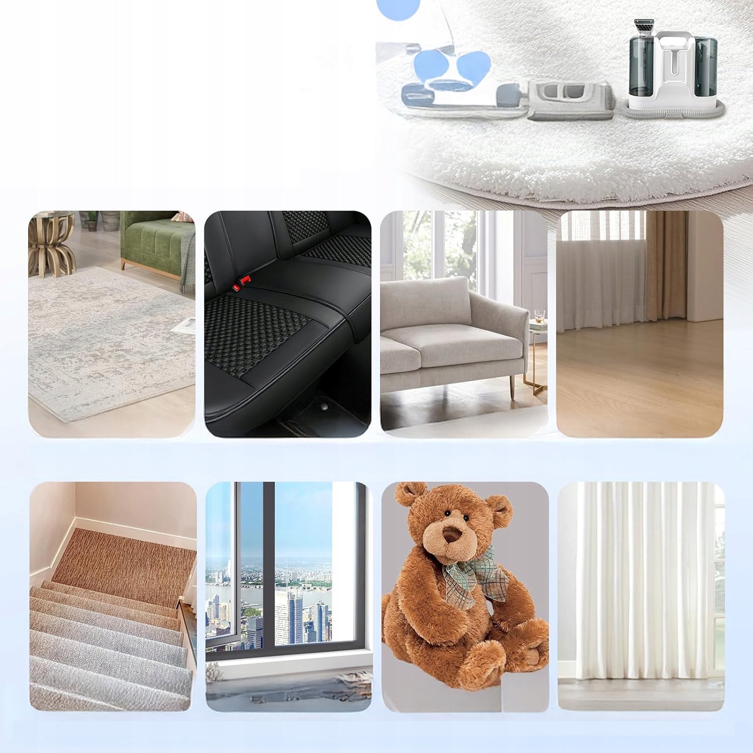 FABRIC VACUUM CLEANER SMALL SPRAY-SUCTION MACHINE STRONG CLEANING 450W Clean water tank capacity 1.8 l